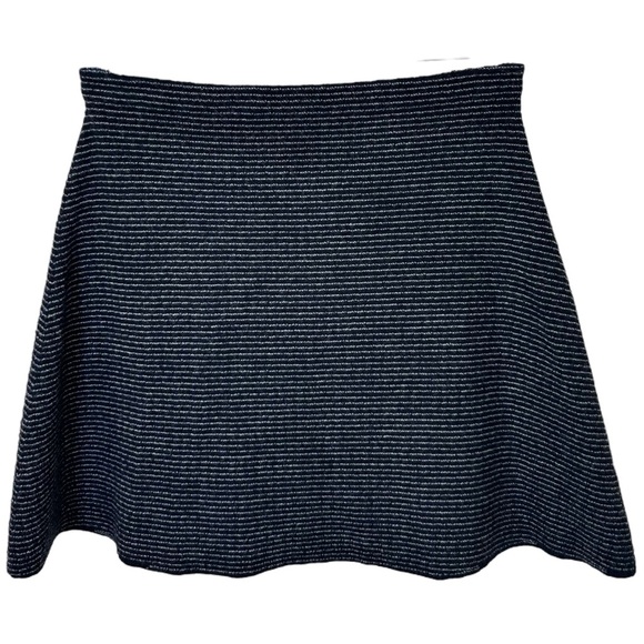 Theory - "Doreene O Noble" Mini Skirt, A-Line, Wool - Size M, Black, Blue, White - Picture 6 of 13